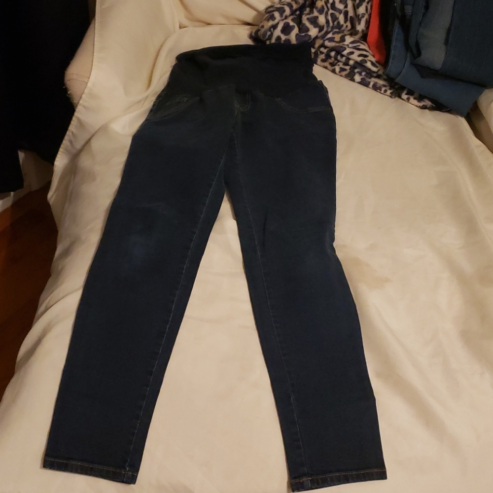 Indigo blue maternity jeans